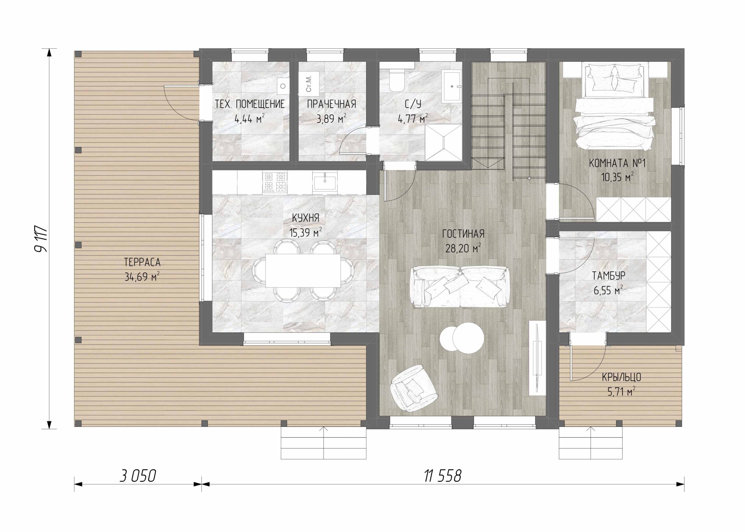 Проект дома «Акрукс». Двухэтажный дом